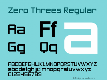 Zero Threes Regular Version 2.000 2004 Font Sample