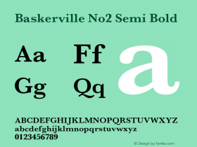 BaskervilleNo2-SemBol Version 1.000;PS 1.00;hotconv 1.0.57;makeotf.lib2.0.21895 Font Sample