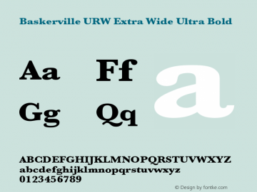 BaskervilleURWExtWid-UltBol Version 1.000;PS 1.00;hotconv 1.0.57;makeotf.lib2.0.21895 Font Sample