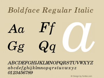 Boldface-Ita Version 1.000;PS 1.00;hotconv 1.0.57;makeotf.lib2.0.21895 Font Sample