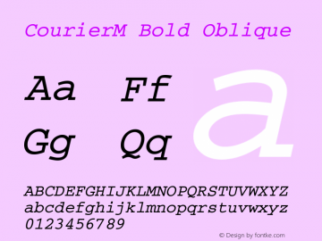 CourierM Bold Oblique Version 1.00图片样张