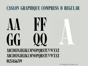 CaslonGraComD Version 1.000;PS 1.00;hotconv 1.0.57;makeotf.lib2.0.21895 Font Sample