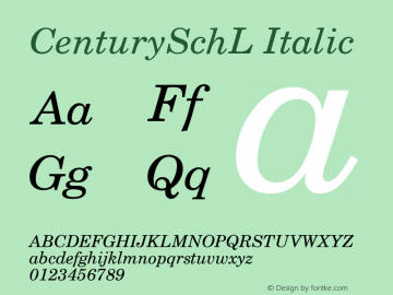 CenturySchL Italic Version 1.00图片样张