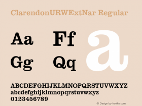 ClarendonURWExtNar Version 1.00 Font Sample