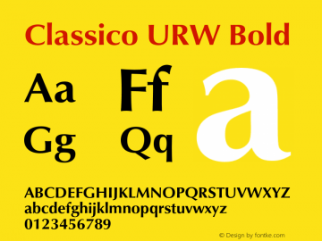 ClassicoURW-Bol Version 1.000;PS 1.00;hotconv 1.0.57;makeotf.lib2.0.21895 Font Sample