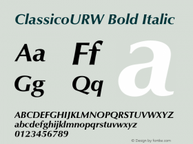 ClassicoURW Bold Italic Version 1.00图片样张