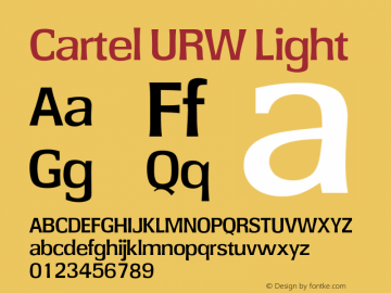 CartelURW-Lig Version 1.000;PS 1.00;hotconv 1.0.57;makeotf.lib2.0.21895 Font Sample