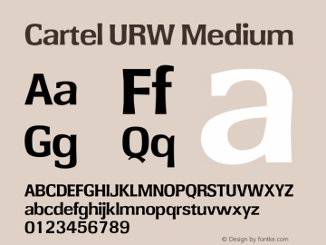 CartelURW-Med Version 1.000;PS 1.00;hotconv 1.0.57;makeotf.lib2.0.21895 Font Sample