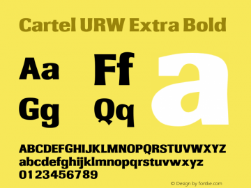 CartelURW-ExtBol Version 1.000;PS 1.00;hotconv 1.0.57;makeotf.lib2.0.21895 Font Sample