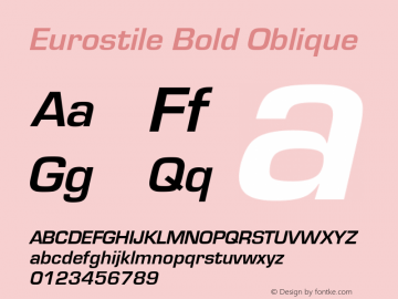 Eurostile Bold Oblique Version 1.00图片样张