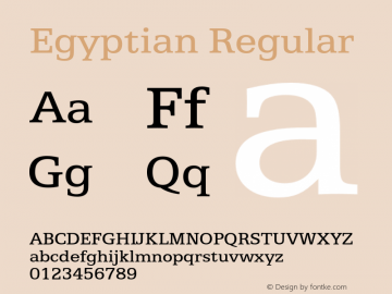 Egyptian-Reg Version 1.000;PS 1.00;hotconv 1.0.57;makeotf.lib2.0.21895 Font Sample