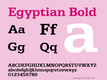 Egyptian Bold Version 1.00 Font Sample