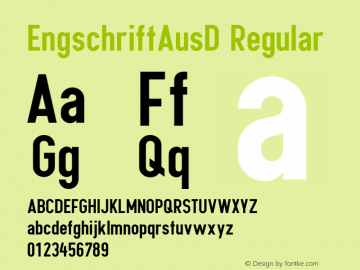 EngschriftAusD Version 1.00 Font Sample