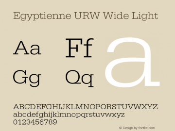 EgyptienneURWWid-Lig Version 1.000;PS 1.00;hotconv 1.0.57;makeotf.lib2.0.21895 Font Sample