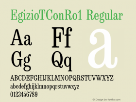 EgizioTConRo1 Version 001.005 Font Sample