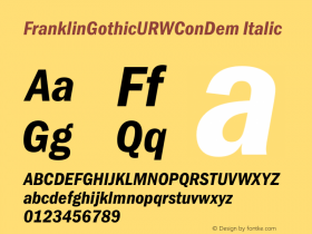 FranklinGothicURWConDem Italic Version 1.00图片样张