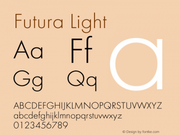 Futura-Light Version 1.000;PS 1.00;hotconv 1.0.57;makeotf.lib2.0.21895 Font Sample