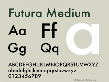 Futura-Med Version 1.000;PS 1.00;hotconv 1.0.57;makeotf.lib2.0.21895 Font Sample