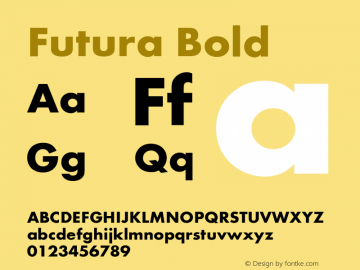 Futura Bold Version 1.00 Font Sample