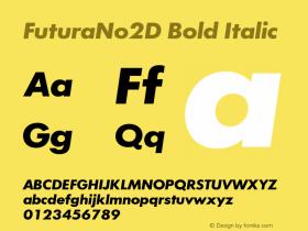 FuturaNo2D Bold Italic Version 1.00图片样张
