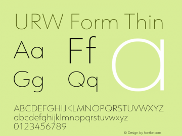 URW Form Thin Version 1.00图片样张