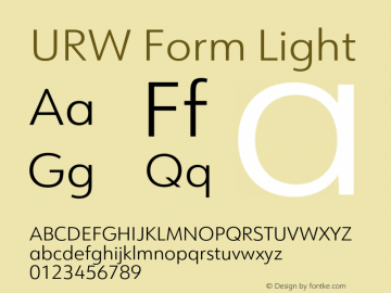 URWForm-Light Version 1.000;PS 1.00;hotconv 1.0.57;makeotf.lib2.0.21895图片样张