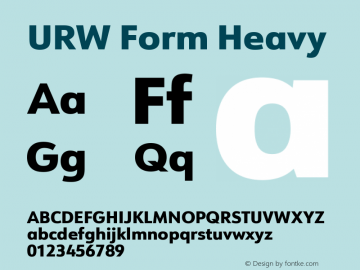 URW Form Heavy Version 1.00 Font Sample