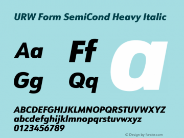 URW Form SemiCond Heavy Italic Version 1.00图片样张