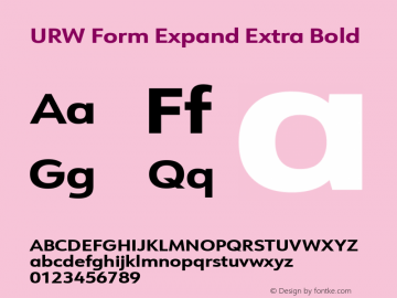 URW Form Expand Extra Bold Version 1.00图片样张