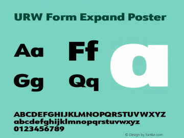 URWFormExpand-Poster Version 1.000;PS 1.00;hotconv 1.0.57;makeotf.lib2.0.21895 Font Sample
