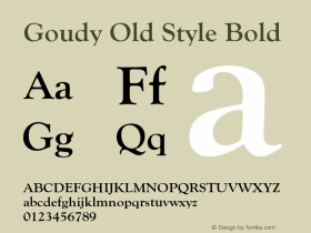 GoudyOldSty-Bol Version 1.000;PS 1.00;hotconv 1.0.57;makeotf.lib2.0.21895 Font Sample