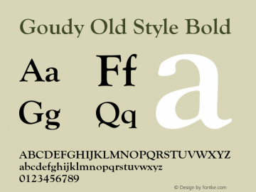 GoudyOldSty-Bol Version 1.000;PS 1.00;hotconv 1.0.57;makeotf.lib2.0.21895图片样张
