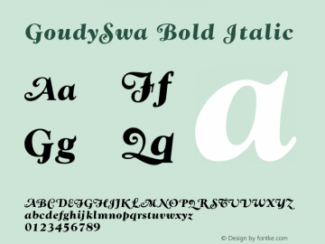 GoudySwa Bold Italic Version 1.00图片样张