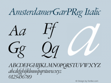 AmsterdamerGarPReg Italic Version 1.00图片样张