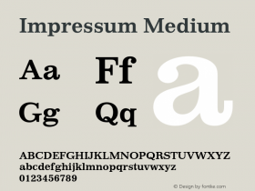 Impressum-Med Version 1.000;PS 1.00;hotconv 1.0.57;makeotf.lib2.0.21895 Font Sample