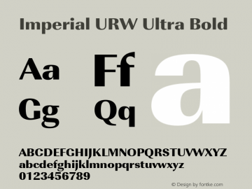 ImperialURW-UltBol Version 1.000;PS 1.00;hotconv 1.0.57;makeotf.lib2.0.21895 Font Sample