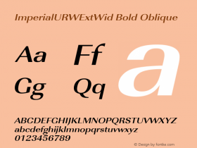 ImperialURWExtWid Bold Oblique Version 1.00图片样张