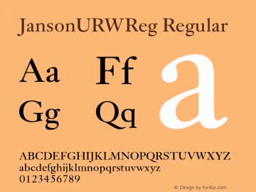 JansonURWReg Version 1.00 Font Sample