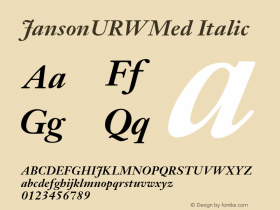 JansonURWMed Italic Version 1.00图片样张