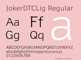 JokerDTCLig Version 1.00 Font Sample