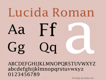 Lucida-Rom Version 1.000;PS 1.00;hotconv 1.0.57;makeotf.lib2.0.21895 Font Sample