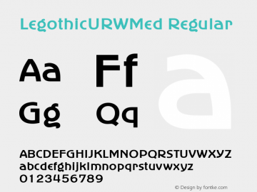 LegothicURWMed Version 1.00 Font Sample