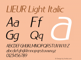 LIEUR-LightItalic Version 1.000图片样张