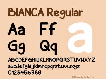 BIANCA Version 001.000 Font Sample