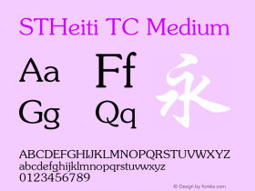 STHeiti TC Medium 6.1d10e1 Font Sample