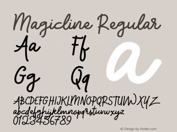 Magicline Regular Version 1.000 Font Sample