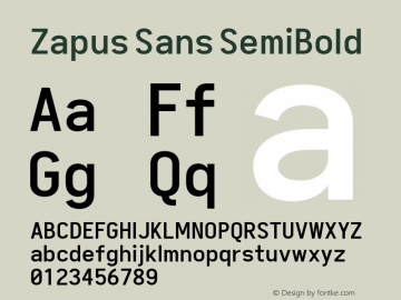 Zapus Sans SemiBold Version 1.00;November 16, 2019;FontCreator 12.0.0.2547 64-bit; ttfautohint (v1.6) Font Sample