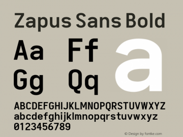 Zapus Sans Bold Version 1.00;November 16, 2019;FontCreator 12.0.0.2547 64-bit; ttfautohint (v1.6) Font Sample