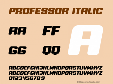 Professor Italic Version 1.003 Font Sample