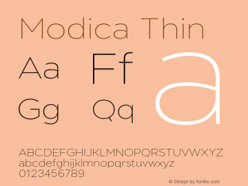Modica Thin Version 1.000;hotconv 1.0.109;makeotfexe 2.5.65596图片样张